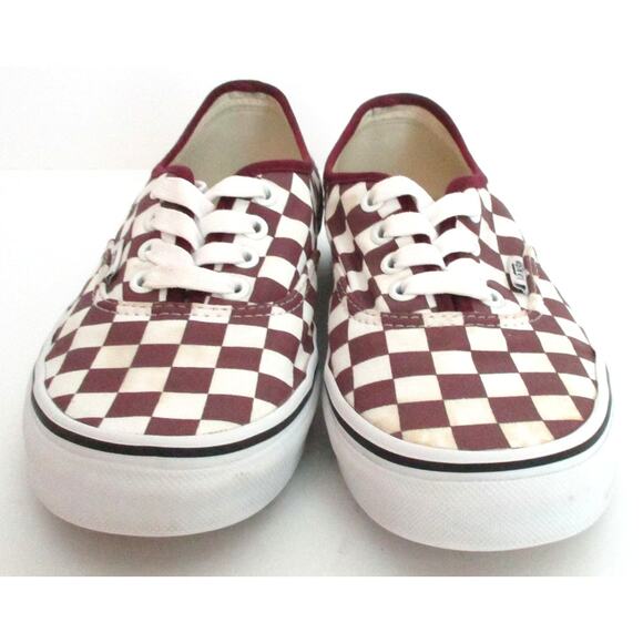 Van's Unisex Red & White Checked Canvas Lace Shoes Women's 6.5 & Men's 5 - Picture 5 of 10